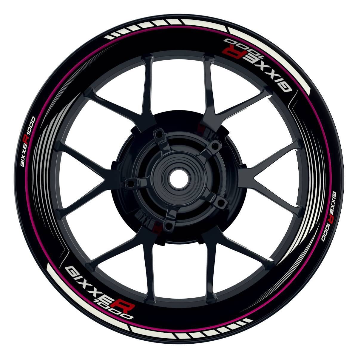 Suzuki GSXR 1000 Felgenaufkleber Gixxer 1000 SAW Wheelsticker Premium pink
