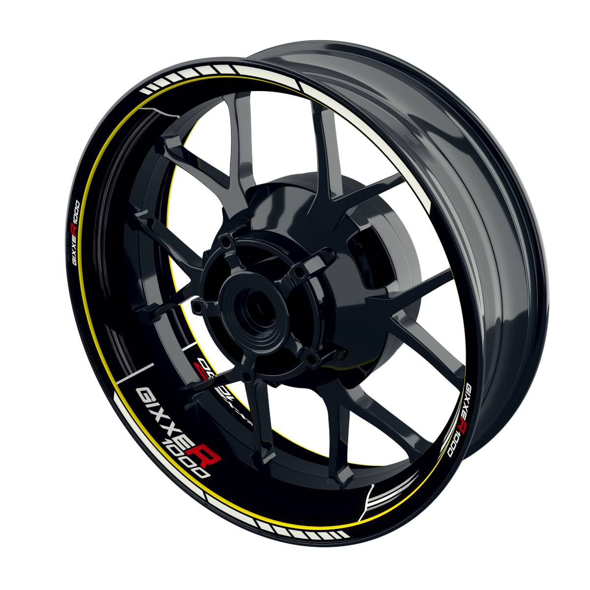 Suzuki GSXR 1000 Felgenaufkleber Gixxer 1000 Scratched Wheelsticker Premium gelb