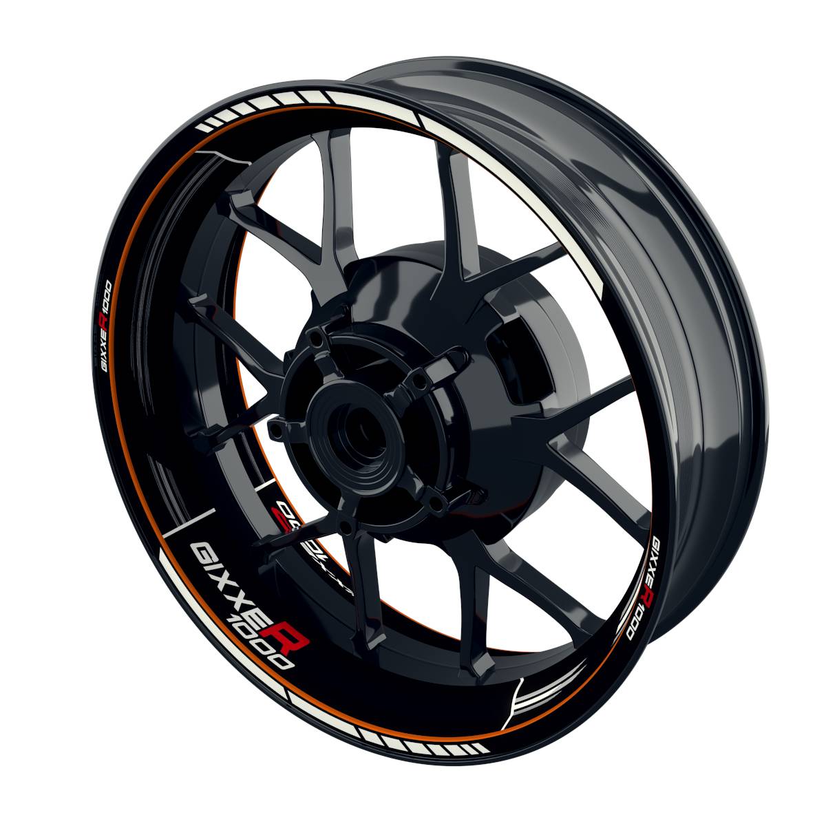 Suzuki GSXR 1000 Felgenaufkleber Gixxer 1000 Scratched Wheelsticker Premium orange