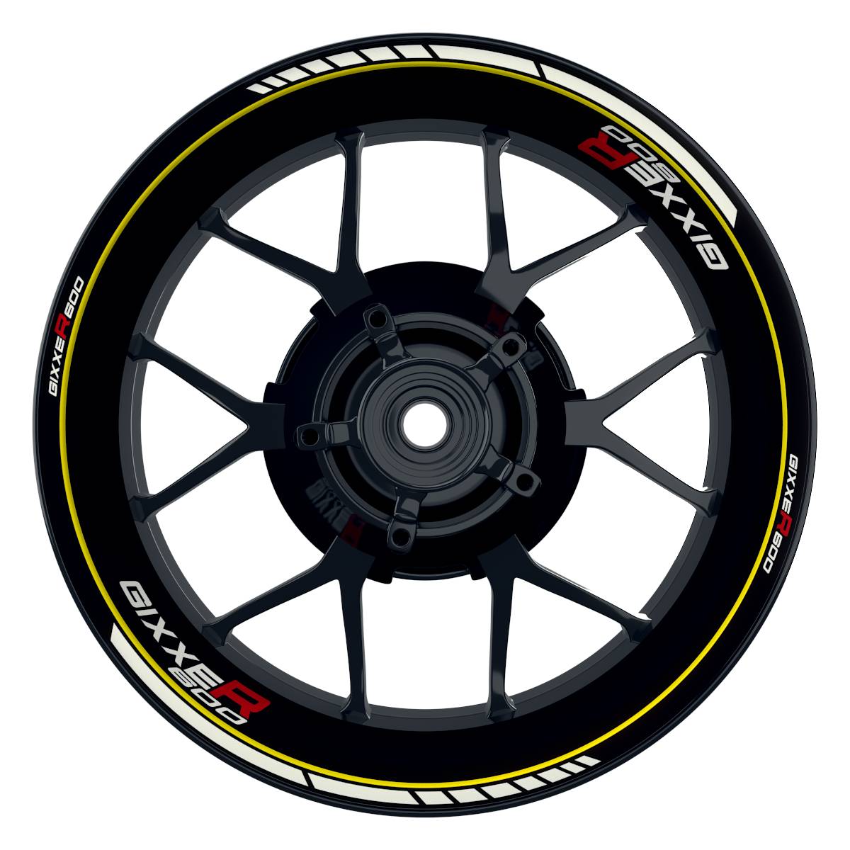Suzuki GSXR 600 Felgenaufkleber GIXXER 600 Clean Wheelsticker Premium gelb