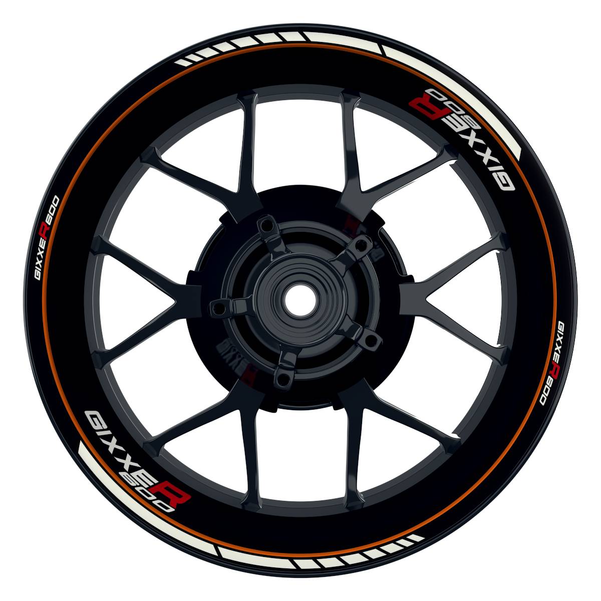 Suzuki GSXR 600 Felgenaufkleber GIXXER 600 Clean Wheelsticker Premium orange