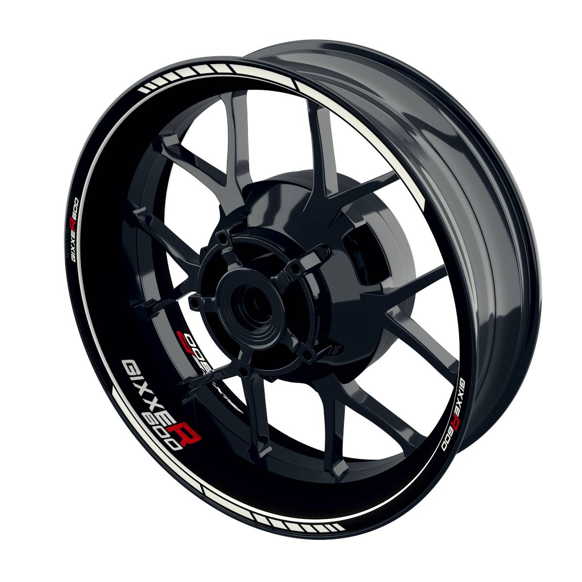 Suzuki GSXR 600 Felgenaufkleber GIXXER 600 Clean Wheelsticker Premium weiss