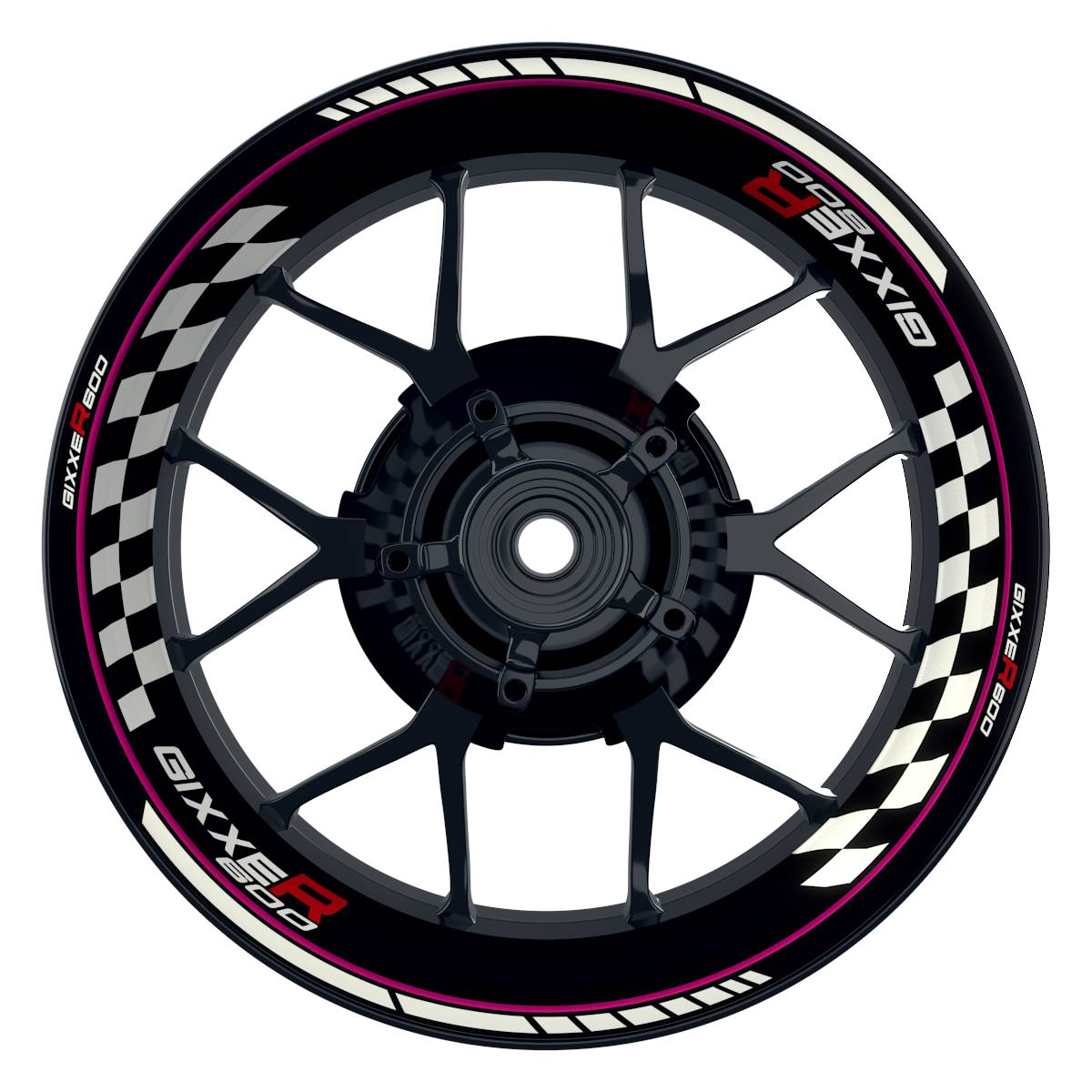 Suzuki GSXR 600 Felgenaufkleber GIXXER 600 Grid Wheelsticker Premium pink