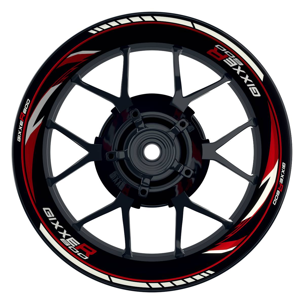 Suzuki GSXR 600 Felgenaufkleber GIXXER 600 Razor Wheelsticker Premium rot