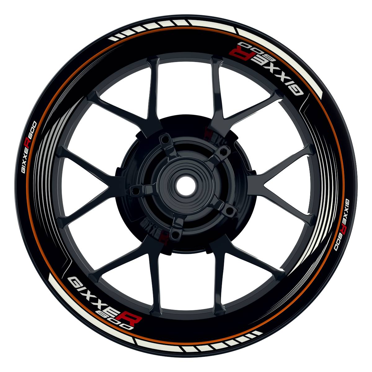 Suzuki GSXR 600 Felgenaufkleber GIXXER 600 SAW Wheelsticker Premium orange