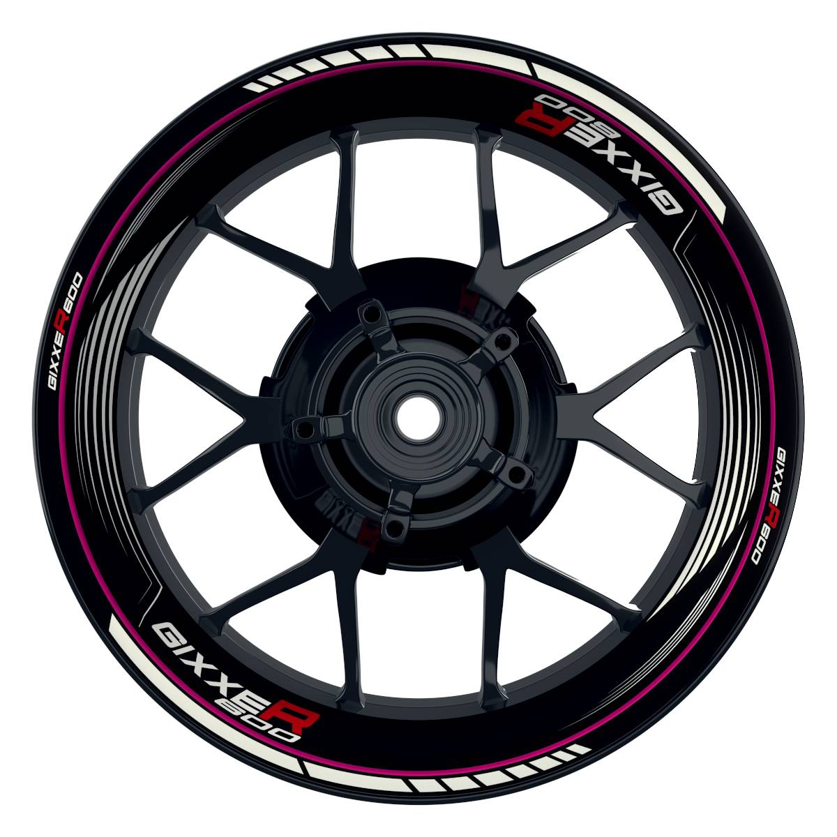 Suzuki GSXR 600 Felgenaufkleber GIXXER 600 SAW Wheelsticker Premium pink