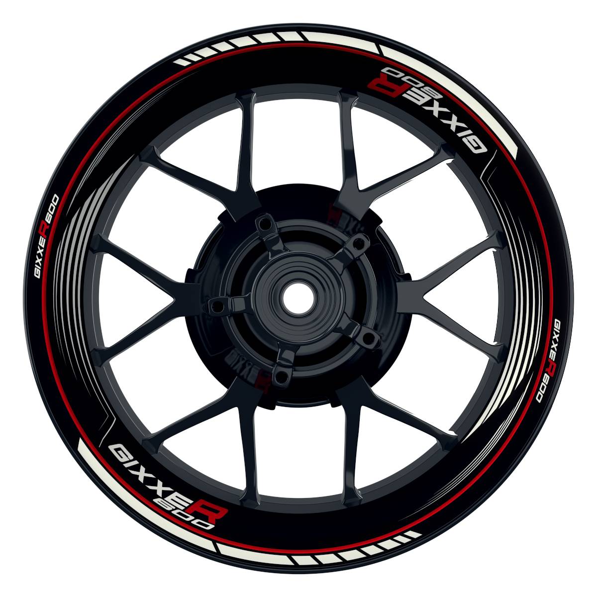 Suzuki GSXR 600 Felgenaufkleber GIXXER 600 SAW Wheelsticker Premium rot