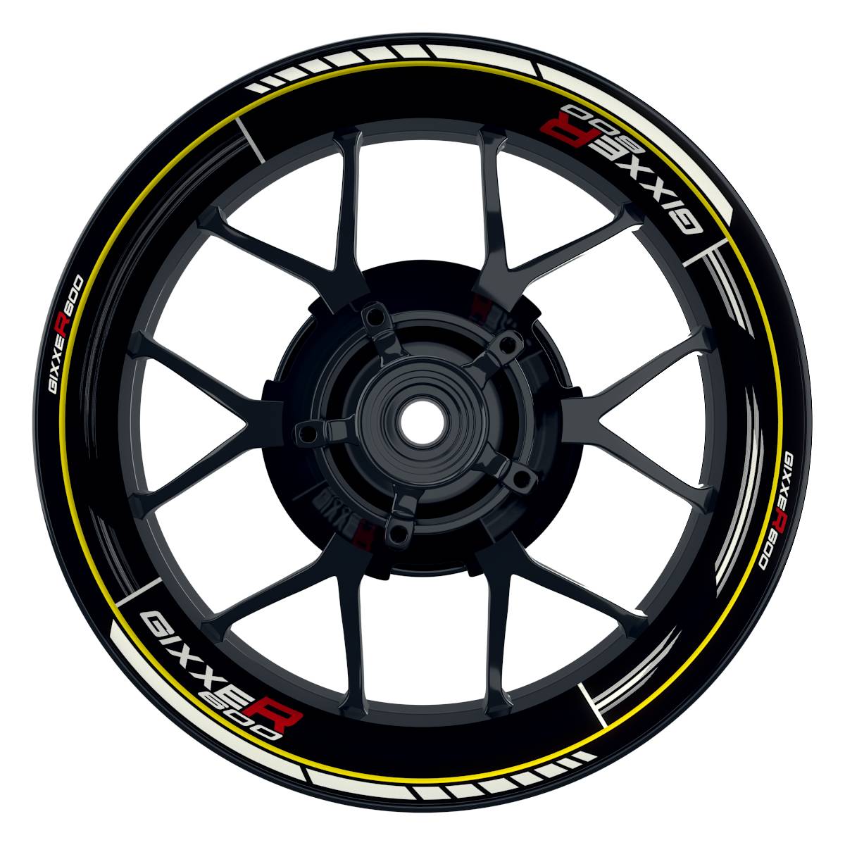 Suzuki GSXR 600 Felgenaufkleber GIXXER 600 Scratched Wheelsticker Premium gelb