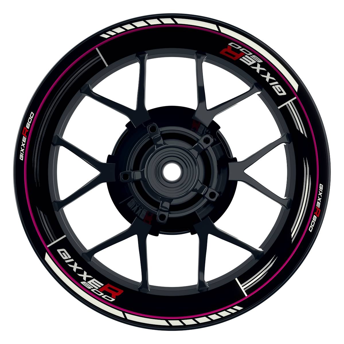 Suzuki GSXR 600 Felgenaufkleber GIXXER 600 Scratched Wheelsticker Premium pink