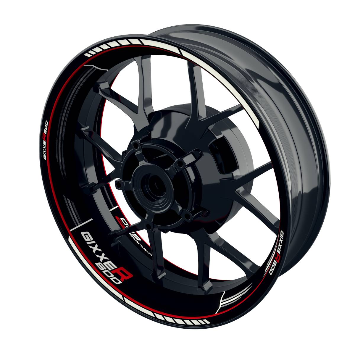 Suzuki GSXR 600 Felgenaufkleber GIXXER 600 Scratched Wheelsticker Premium rot