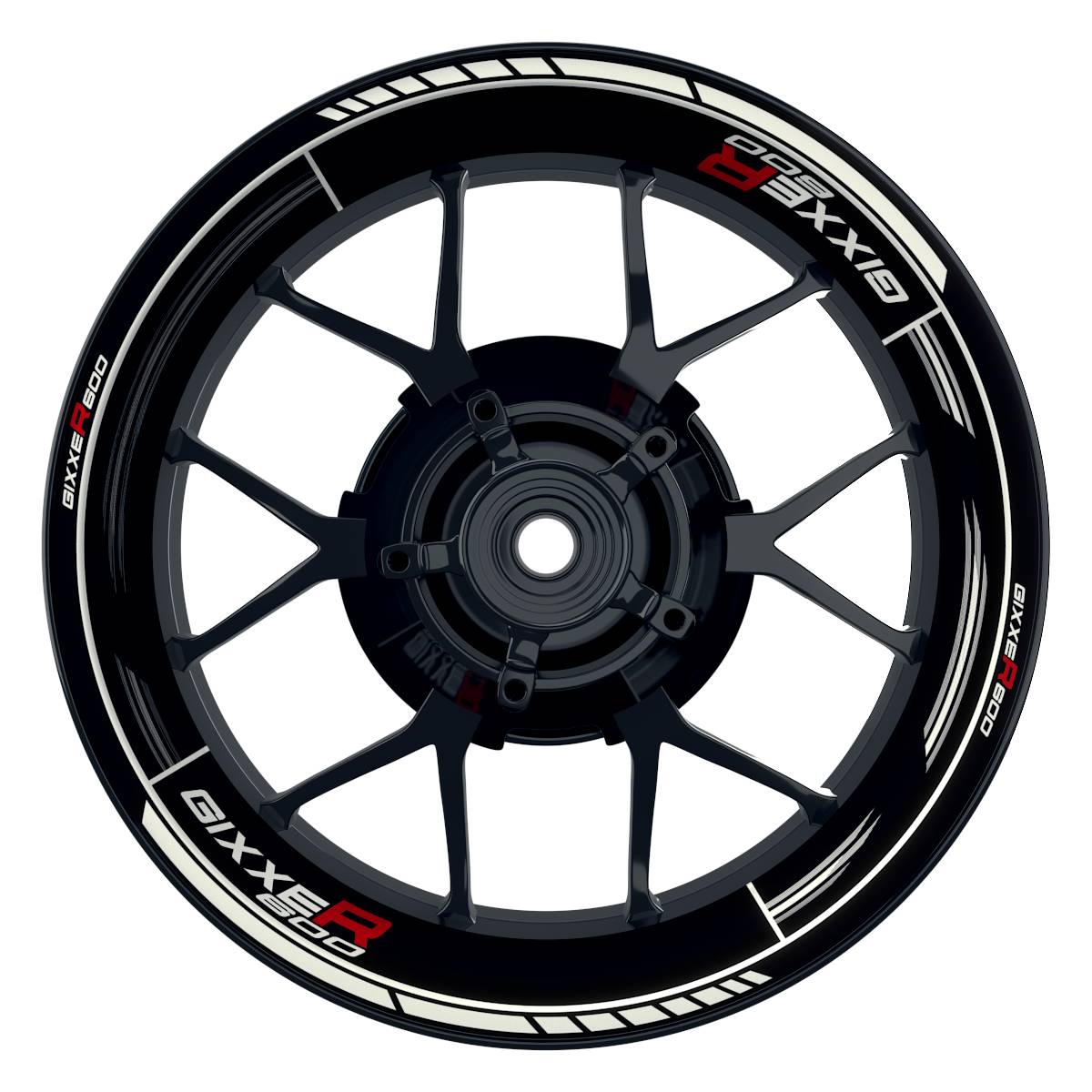 Suzuki GSXR 600 Felgenaufkleber GIXXER 600 Scratched Wheelsticker Premium weiss