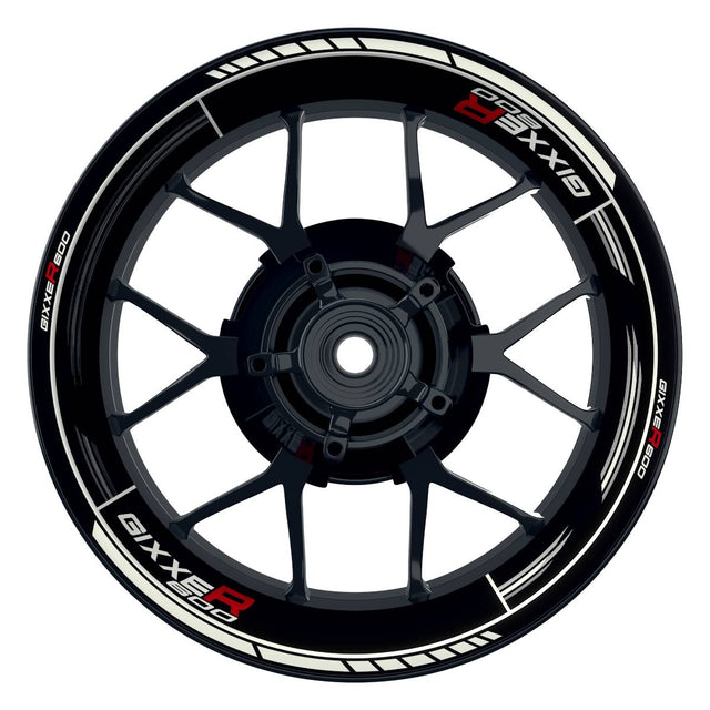 Suzuki GSXR 600 Felgenaufkleber GIXXER 600 Scratched Wheelsticker Premium weiss