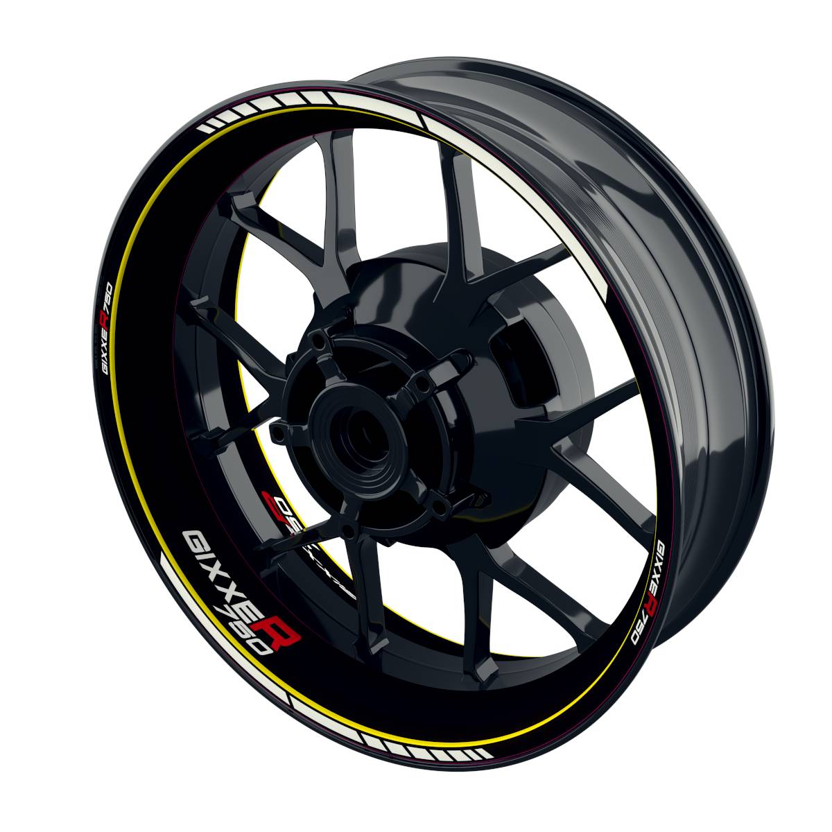 Suzuki GSXR 750 Felgenaufkleber GIXXER 750 Clean Wheelsticker Premium gelb