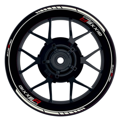 Suzuki GSXR 750 Felgenaufkleber GIXXER 750 Clean Wheelsticker Premium weiss