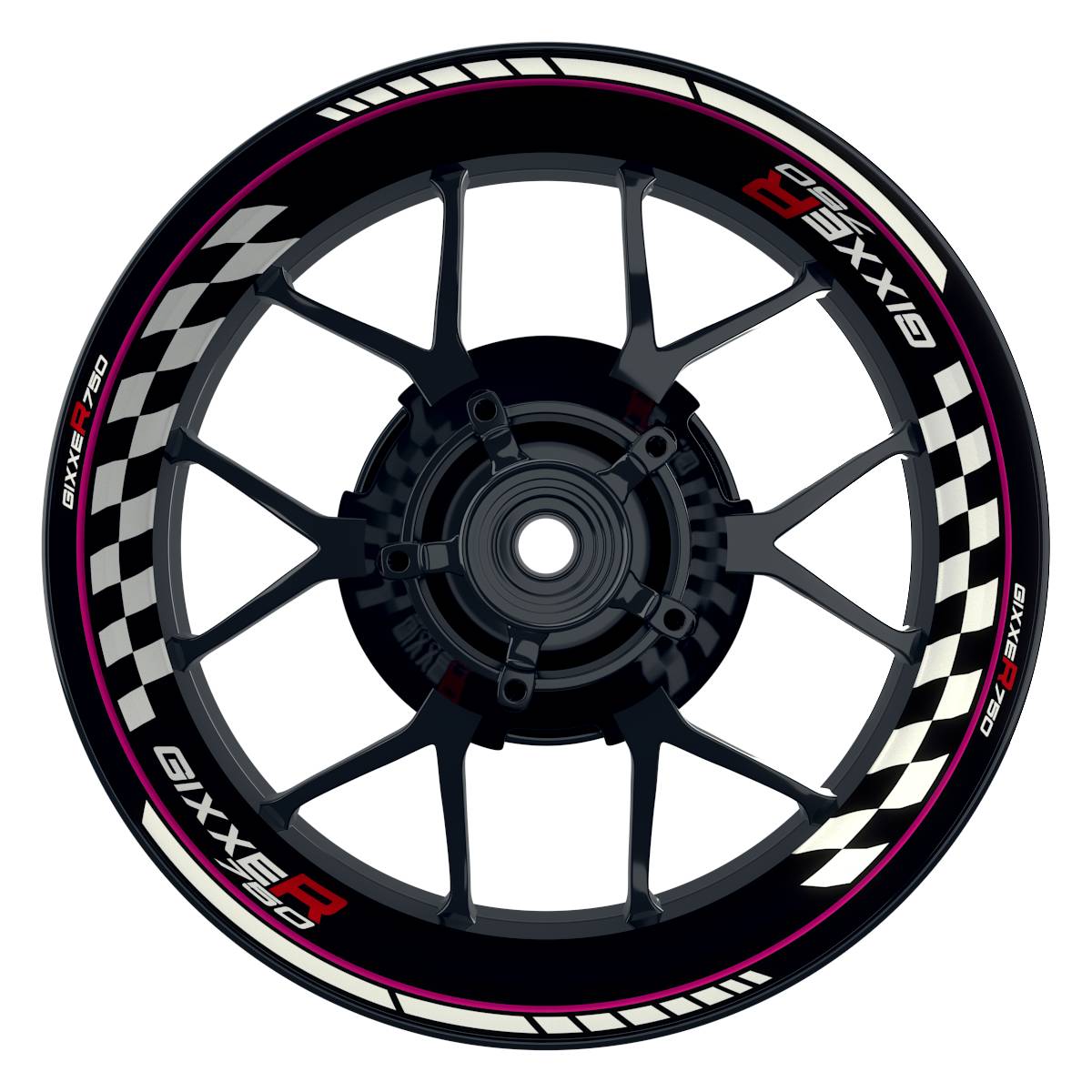 Suzuki GSXR 750 Felgenaufkleber GIXXER 750 Grid Wheelsticker Premium pink