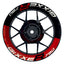Suzuki GSXR 750 Felgenaufkleber GIXXER 750 halb halb V2 Wheelsticker Premium rot