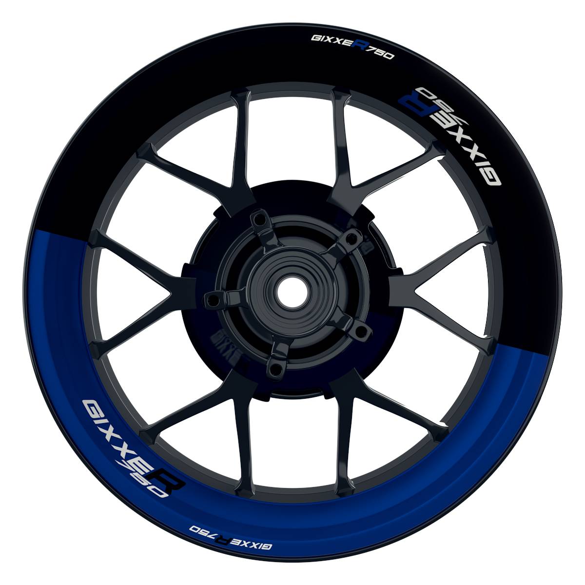 Suzuki GSXR 750 Felgenaufkleber GIXXER 750 halb halb Wheelsticker Premium blau