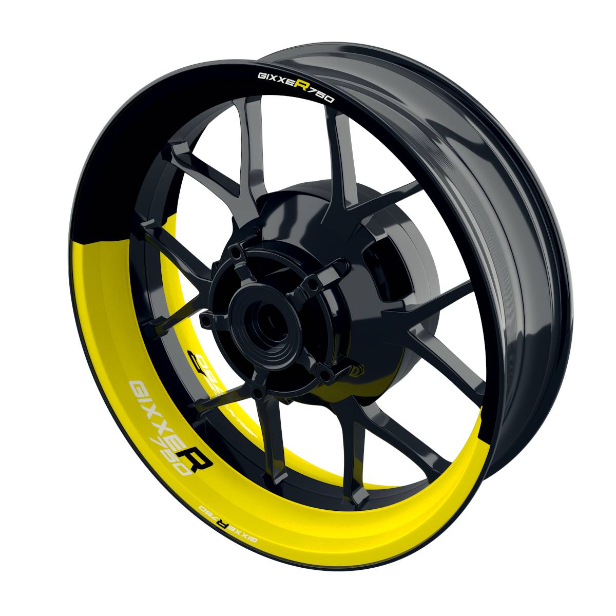 Suzuki GSXR 750 Felgenaufkleber GIXXER 750 halb halb Wheelsticker Premium gelb
