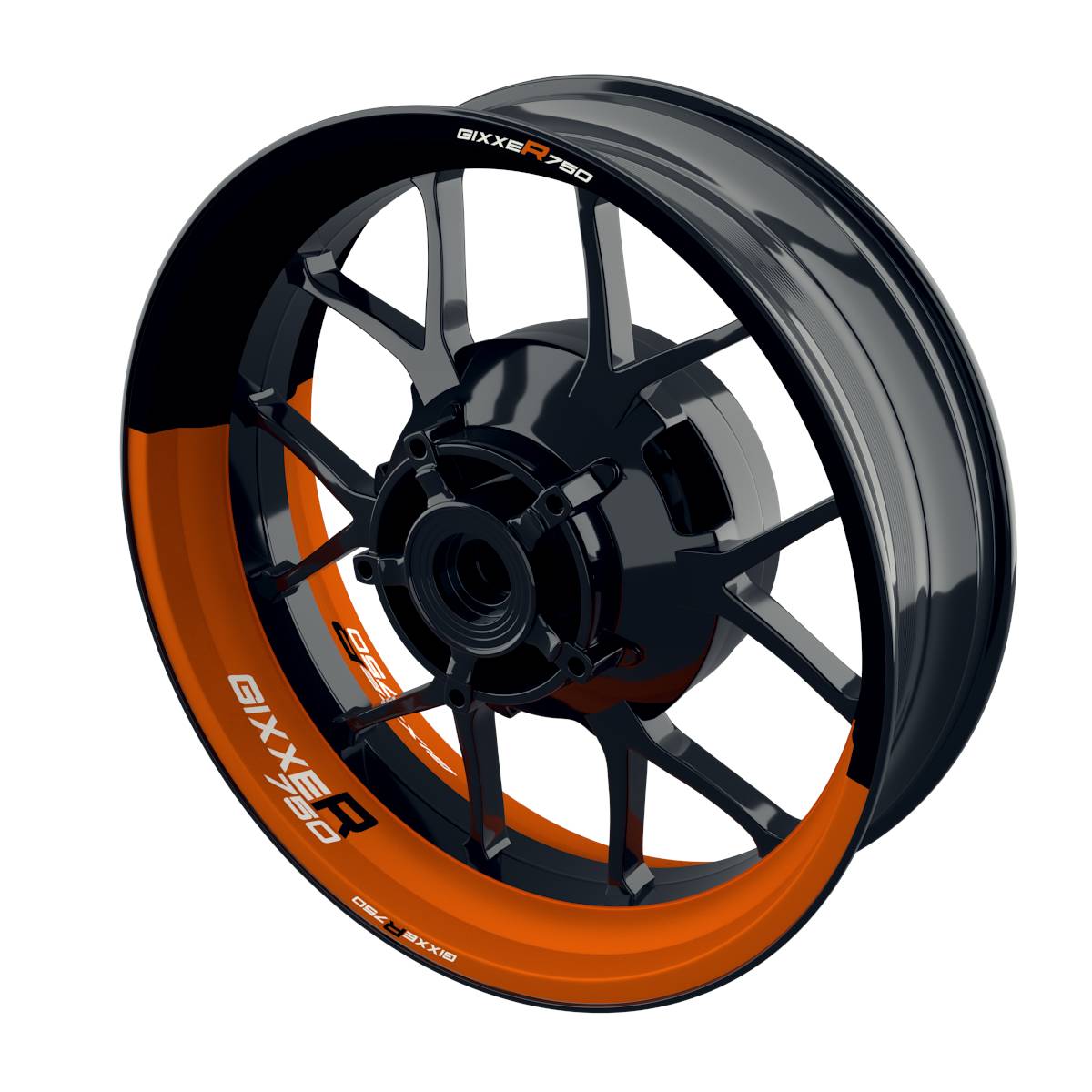 Suzuki GSXR 750 Felgenaufkleber GIXXER 750 halb halb Wheelsticker Premium orange