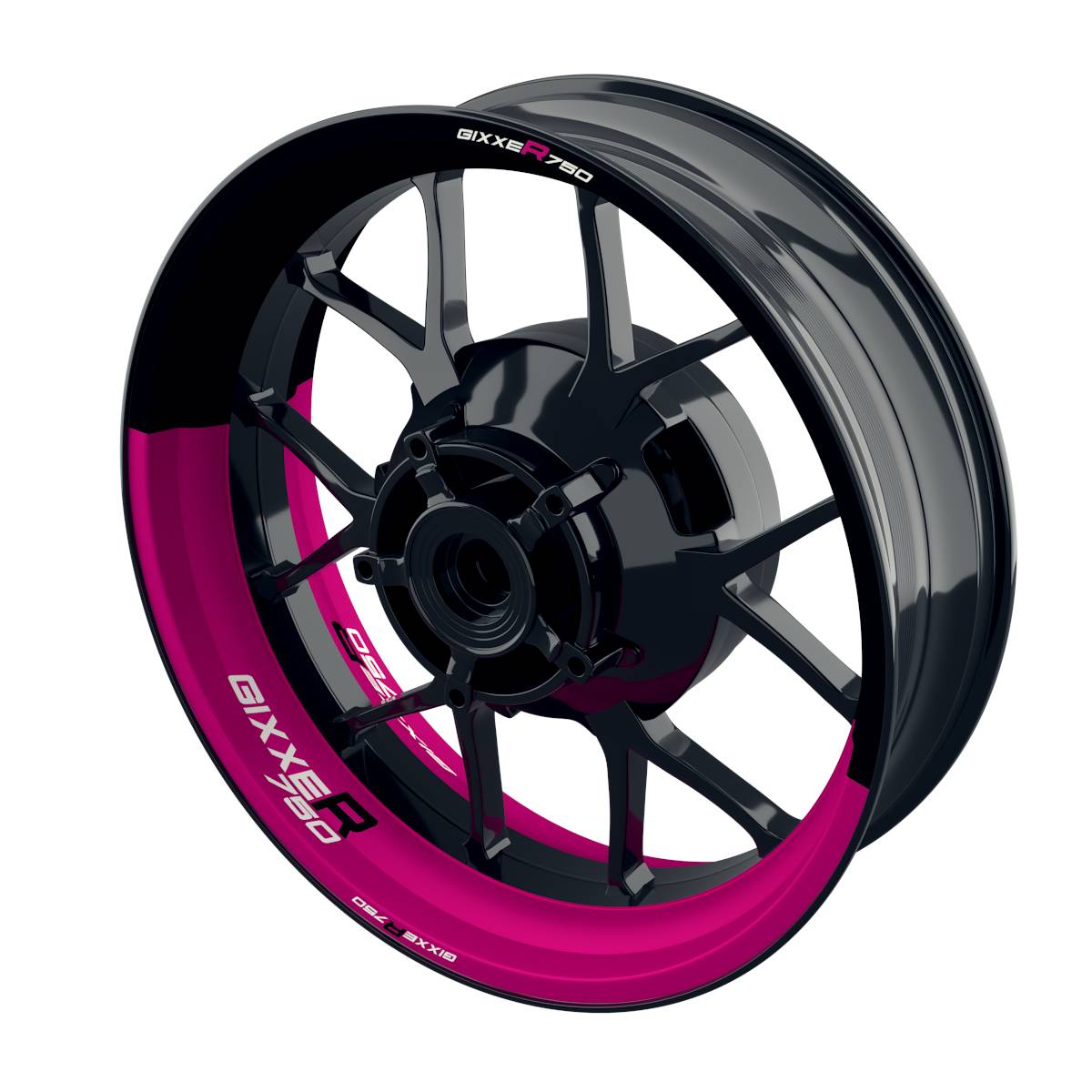 Suzuki GSXR 750 Felgenaufkleber GIXXER 750 halb halb Wheelsticker Premium pink