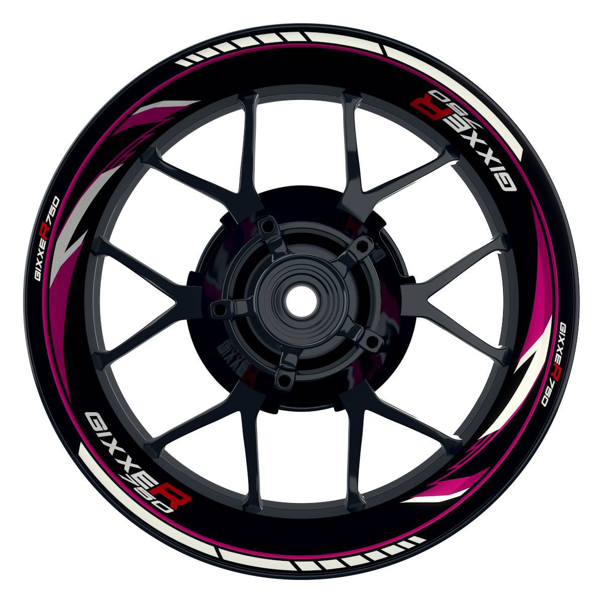 Suzuki GSXR 750 Felgenaufkleber GIXXER 750 Razor Wheelsticker Premium pink
