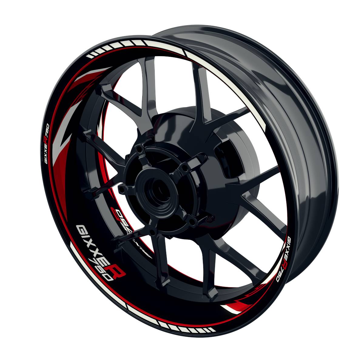 Suzuki GSXR 750 Felgenaufkleber GIXXER 750 Razor Wheelsticker Premium rot