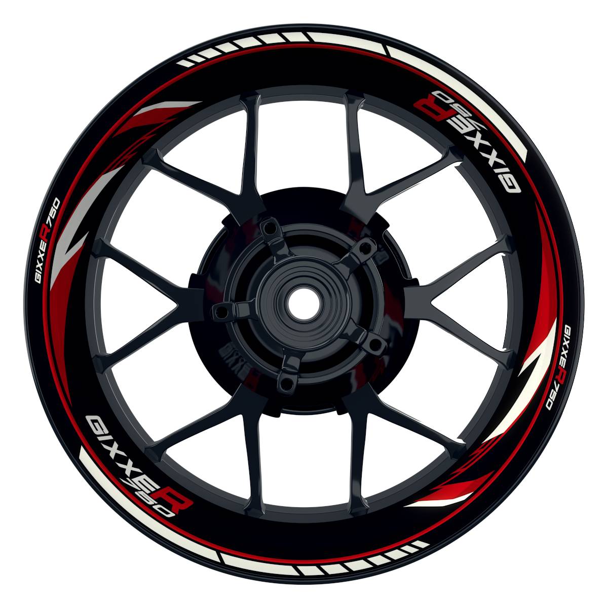 Suzuki GSXR 750 Felgenaufkleber GIXXER 750 Razor Wheelsticker Premium rot