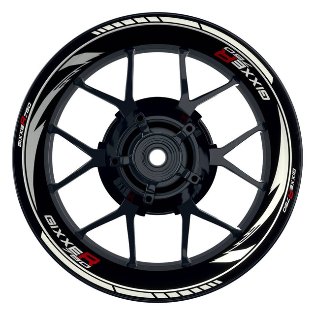 Suzuki GSXR 750 Felgenaufkleber GIXXER 750 Razor Wheelsticker Premium weiss