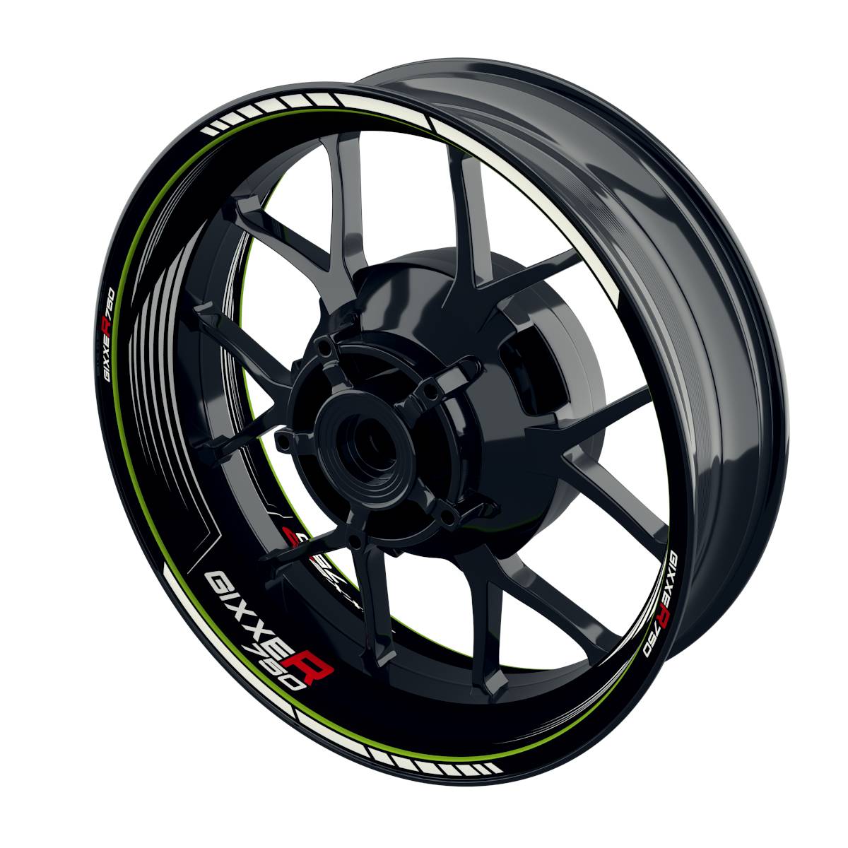 Suzuki GSXR 750 Felgenaufkleber GIXXER 750 SAW Wheelsticker Premium grün