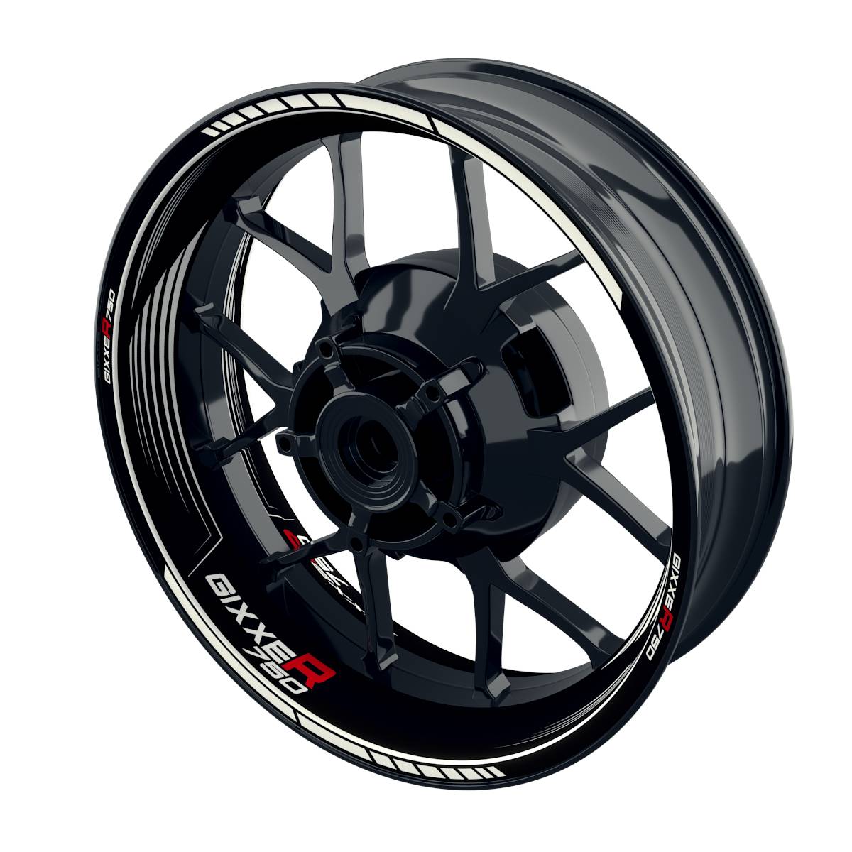Suzuki GSXR 750 Felgenaufkleber GIXXER 750 SAW Wheelsticker Premium weiss
