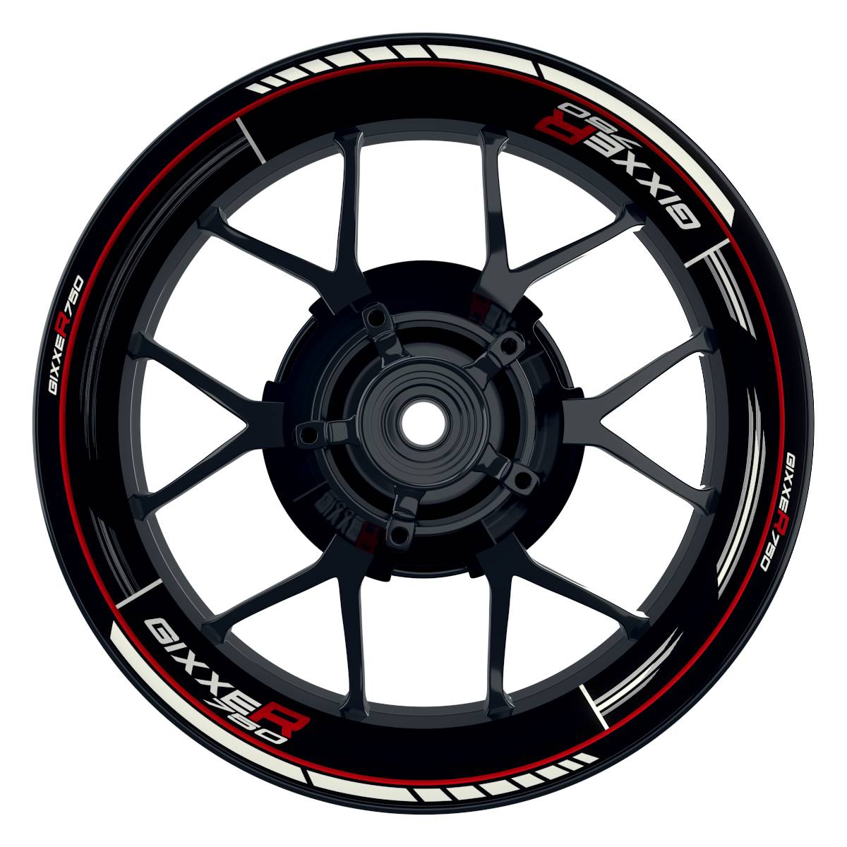 Suzuki GSXR 750 Felgenaufkleber GIXXER 750 Scratched Wheelsticker Premium rot