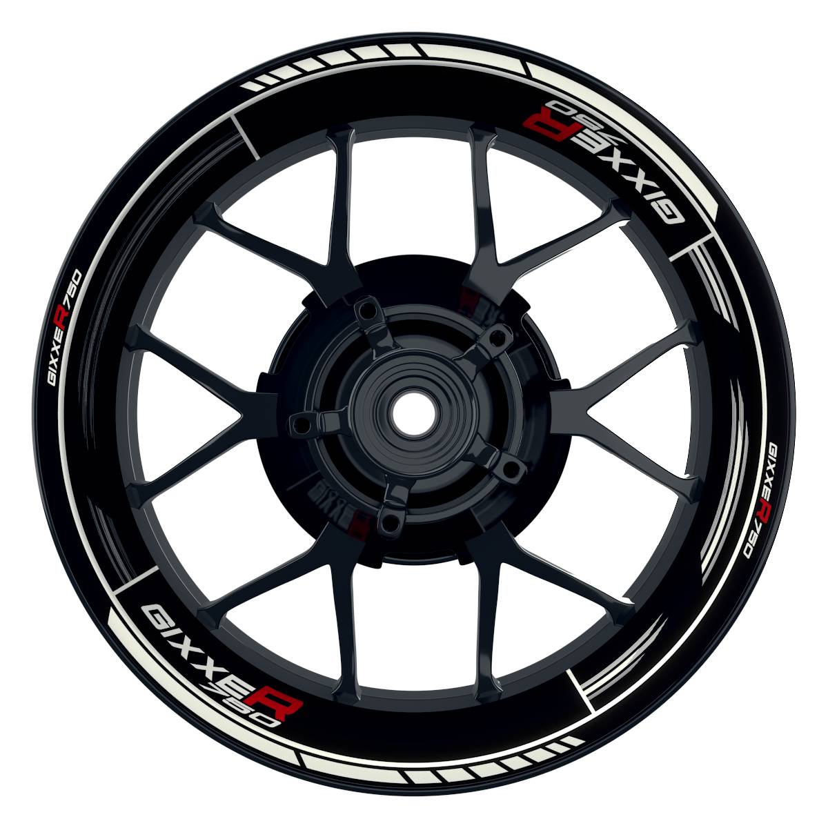 Suzuki GSXR 750 Felgenaufkleber GIXXER 750 Scratched Wheelsticker Premium weiss