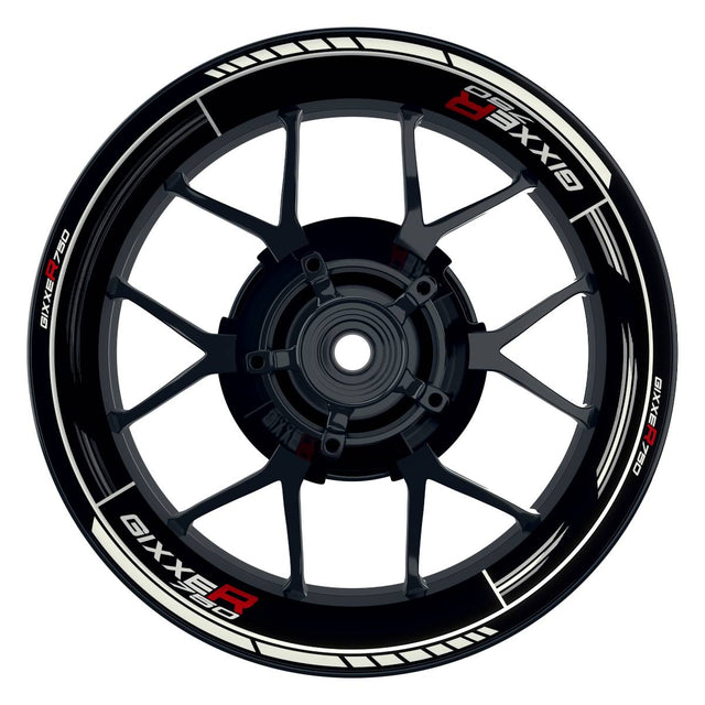 Suzuki GSXR 750 Felgenaufkleber GIXXER 750 Scratched Wheelsticker Premium weiss