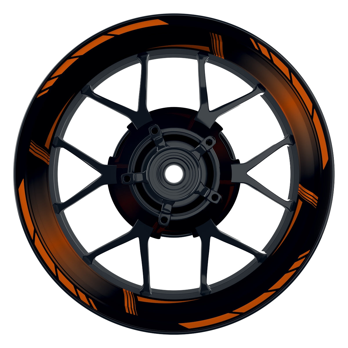 Felgenaufkleber Gradient schwarz Wheelsticker Premium orange