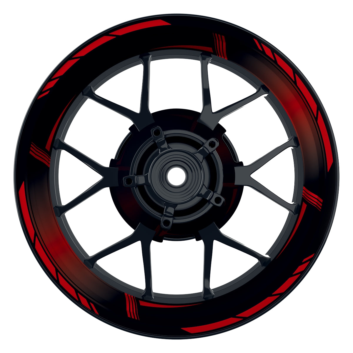 Felgenaufkleber Gradient schwarz Wheelsticker Premium rot