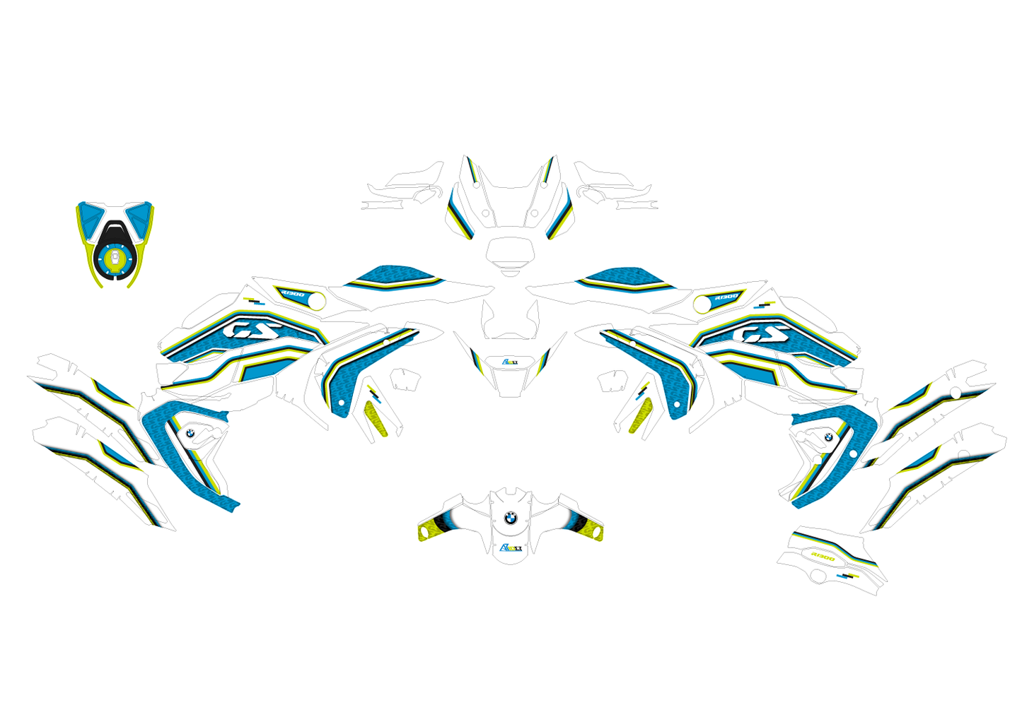 BMW R1300 GS Kit de pegatinas - Edición Icono