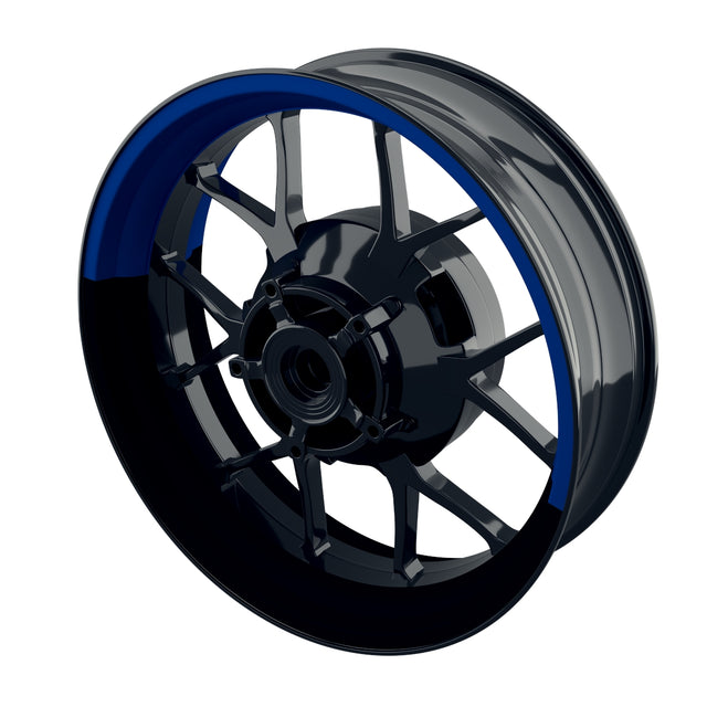 Individuelle Felgenaufkleber "Halb halb" schwarz Premium Wheelsticker blau