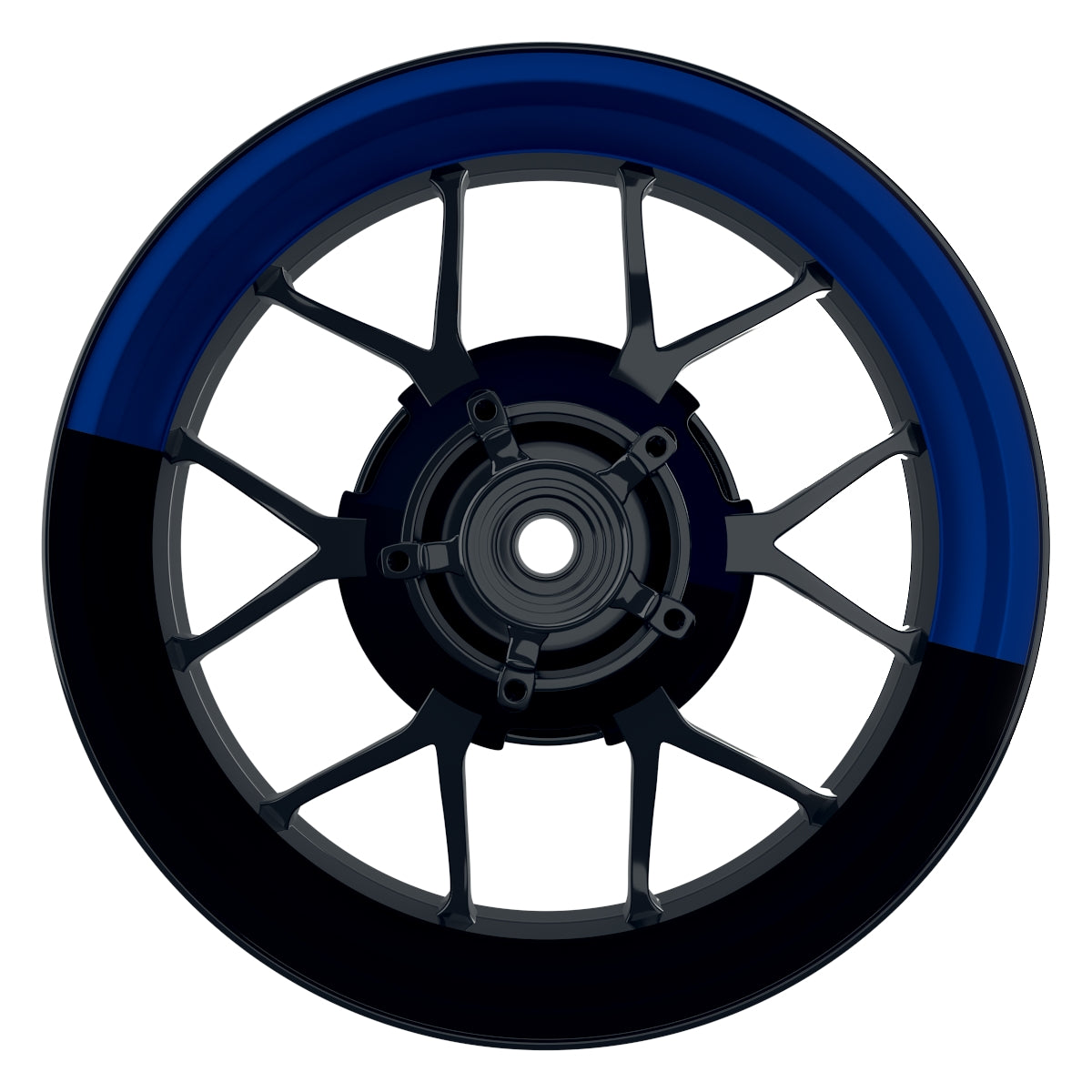 Felgenaufkleber Halb halb schwarz Wheelsticker Premium blau