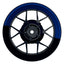 Felgenaufkleber Cafe Racer halb halb Wheelsticker Premium geteilt blau
