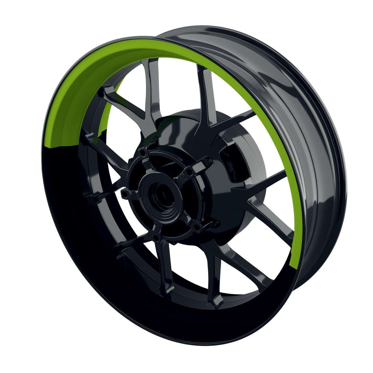 Felgenaufkleber Liqui Moly Design halb halb schwarz Premium geteilt grün