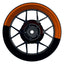 Felgenaufkleber Liqui Moly Design halb halb schwarz Premium geteilt orange