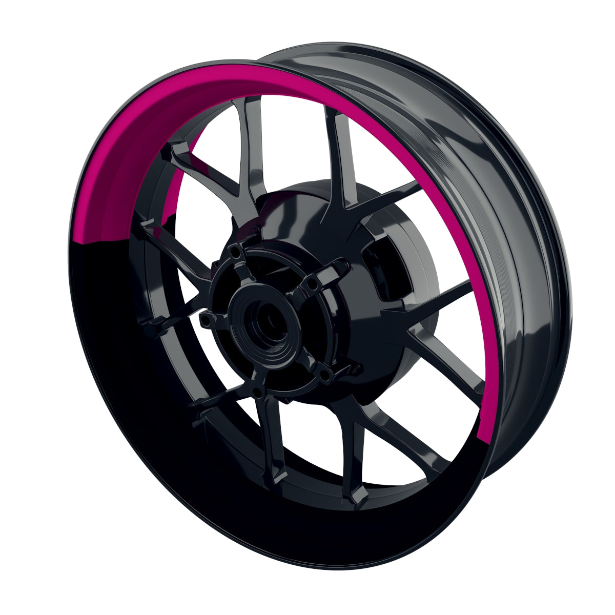 Felgenaufkleber Halb halb schwarz Wheelsticker Premium pink