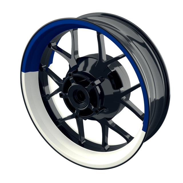 Individuelle Felgenaufkleber "Halb Halb" Premium geteilt Wheelsticker blau