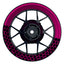 Felgenaufkleber Hexagon halb halb schwarz Wheelsticker Premium pink