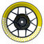 Felgenaufkleber Hexagon halb halb weiss Wheelsticker Premium gelb