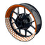 Felgenaufkleber Hexagon halb halb weiss Wheelsticker Premium orange