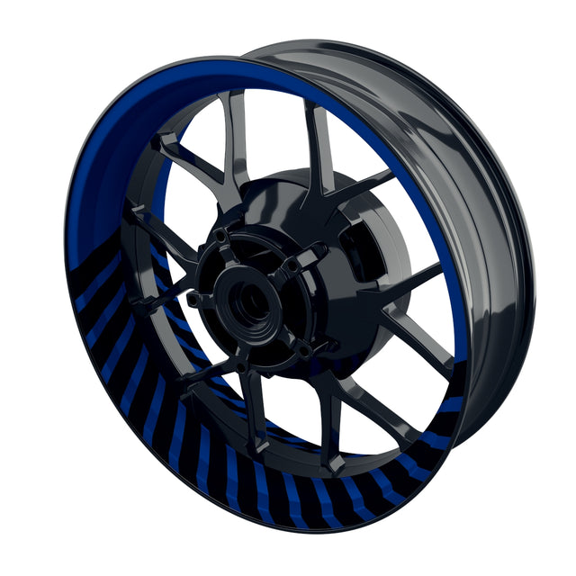 Individuelle Felgenaufkleber "Hypnotic" schwarz Premium Wheelsticker blau