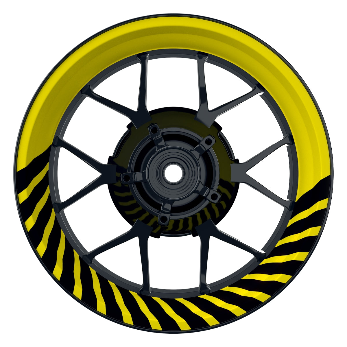Felgenaufkleber Hypnotic schwarz Wheelsticker Premium gelb