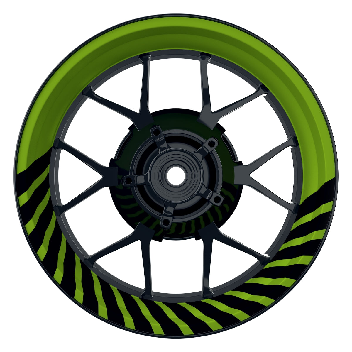 Felgenaufkleber Hypnotic schwarz Wheelsticker Premium grün