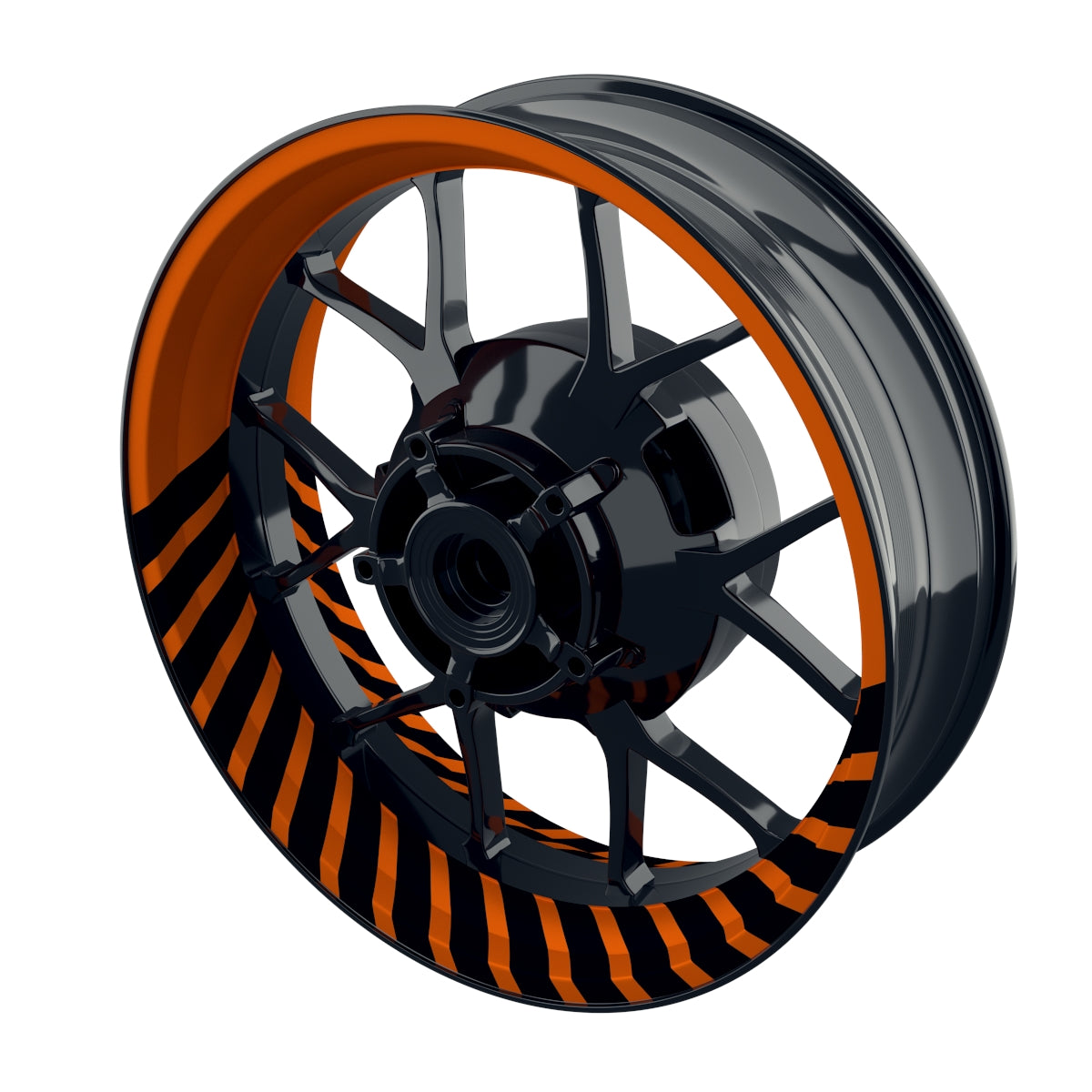 Felgenaufkleber Hypnotic schwarz Wheelsticker Premium orange